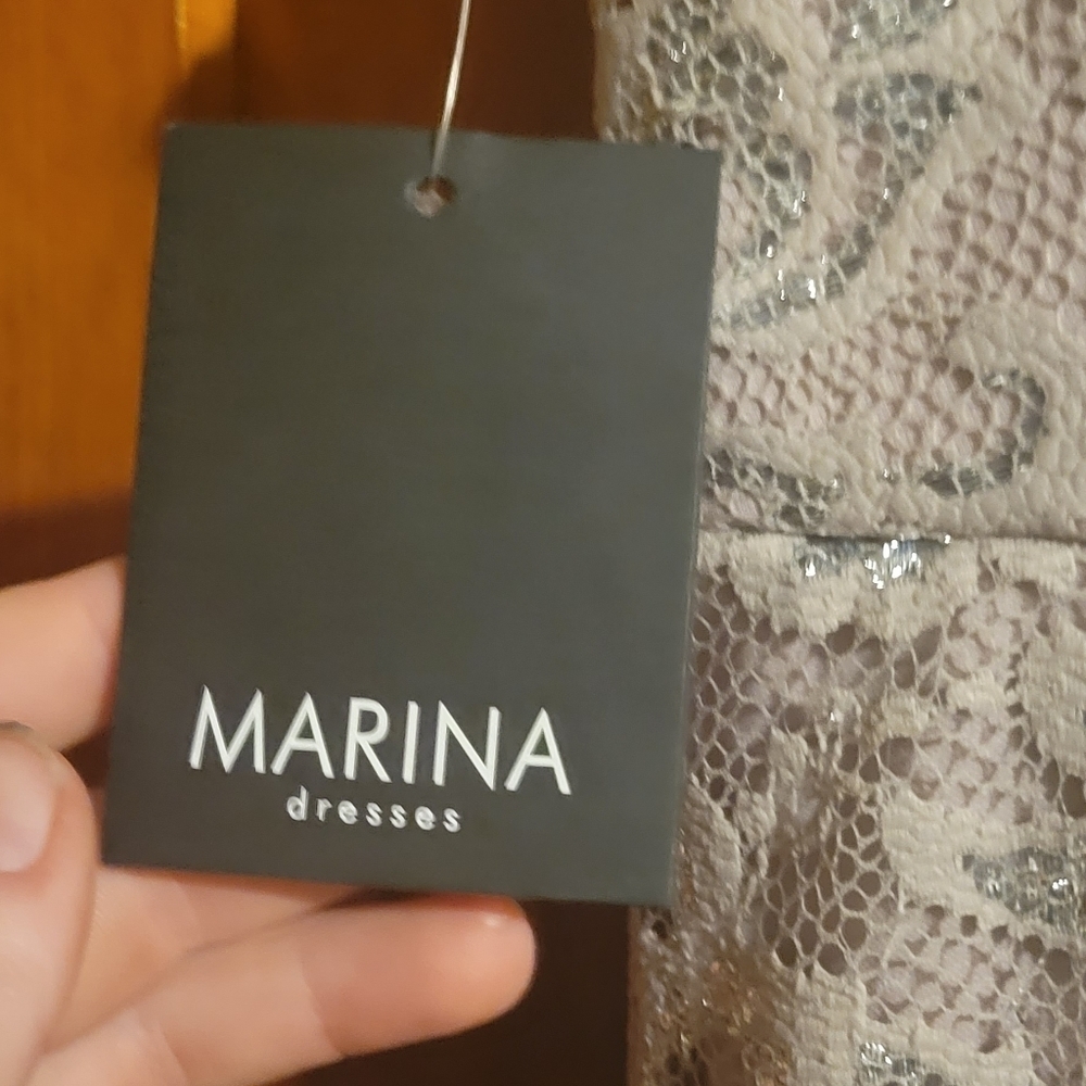 NWT Silver lace Marina dress,  Sz 12 - Picture 9 of 9